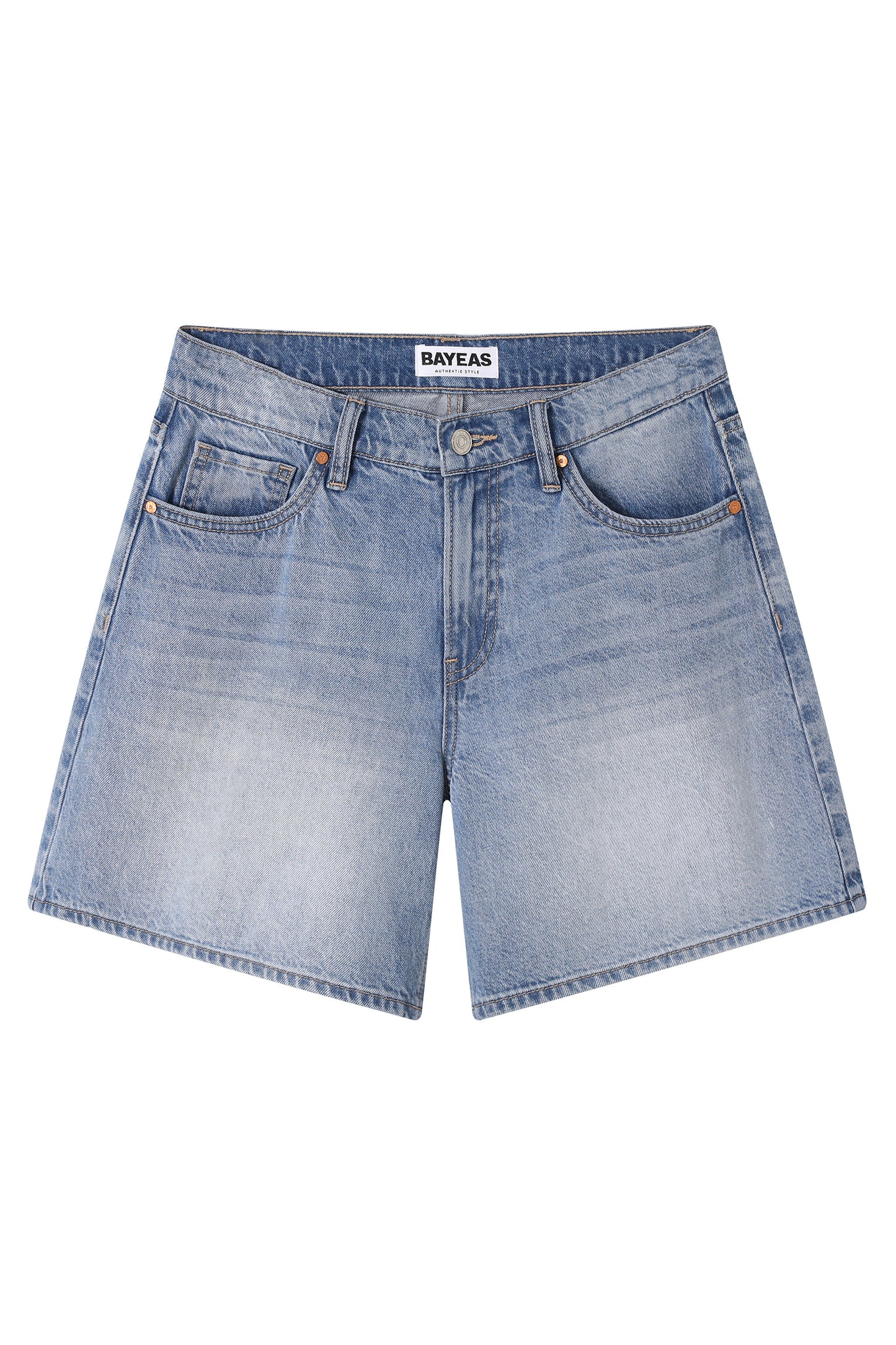 MID RISE DENIM SHORTS BYH6120 (BYHE258) LIGHT BLUE