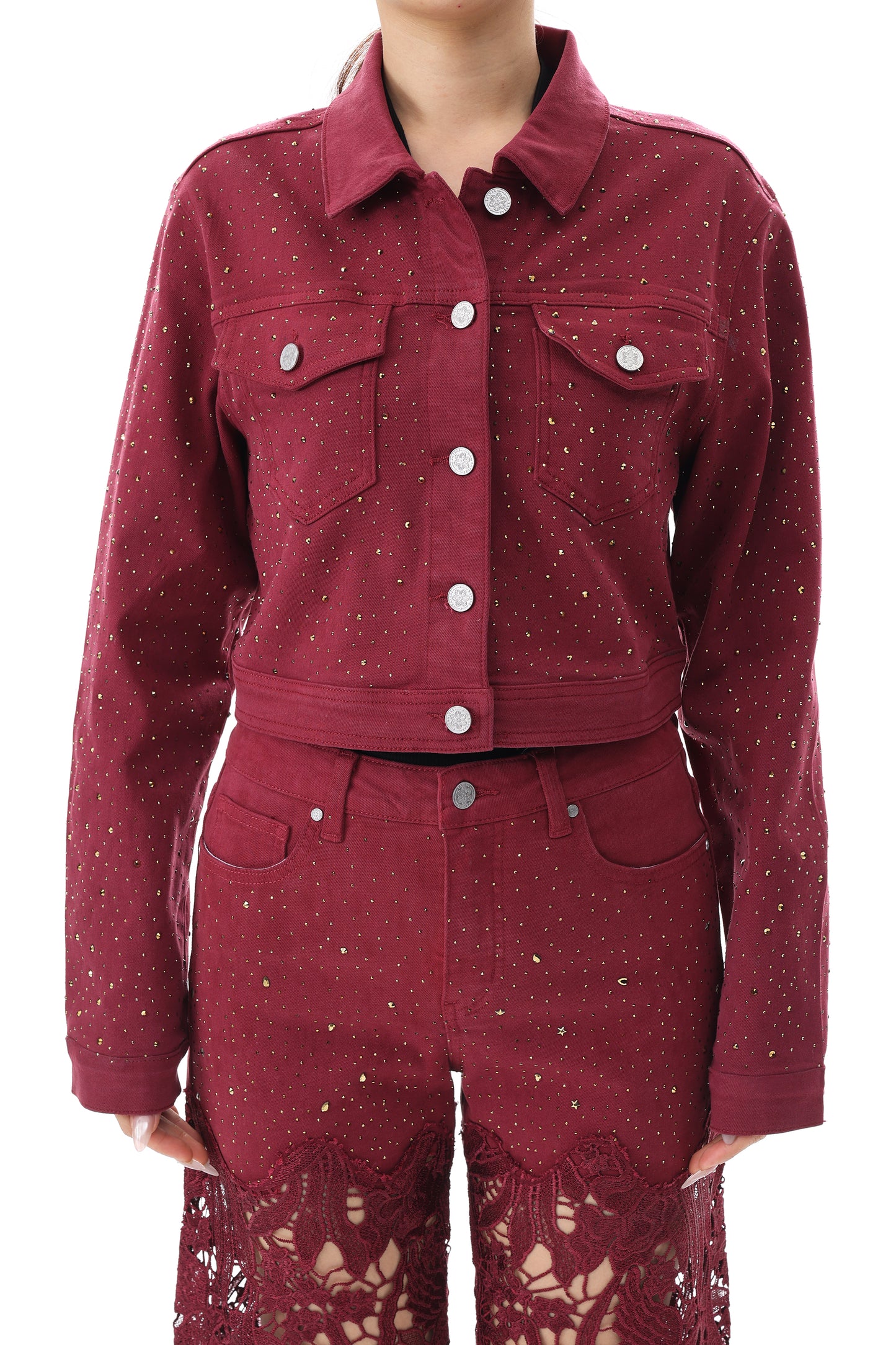ALICE DENIM JACKET WITH RHINESTONES