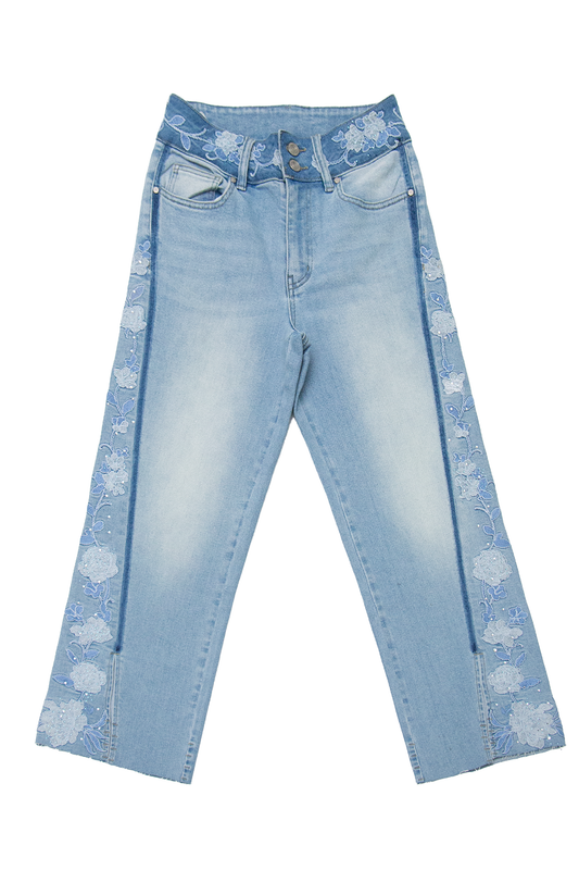 SUPER HIGH RISE STRAIGHT LEG DENIM JEANS BYT5283 (BYMG014) LIGHT BLUE