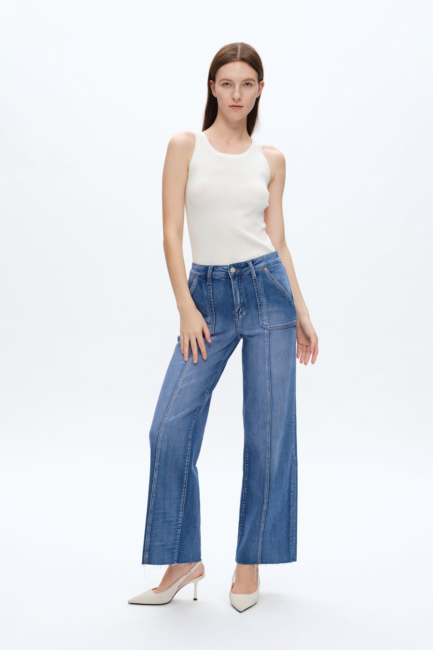 JESS HIGH RISE RELAXED STRAIGHT JEANS BYT5190 (BYLY015) BLUELOVER