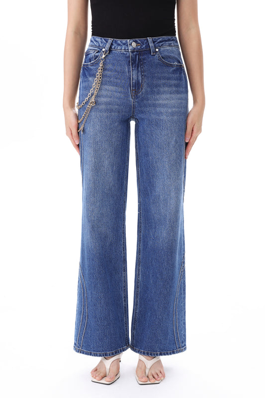 NEW YORK HIGH RISE FLARED WIDE LEG FULL JEANS BYW8428