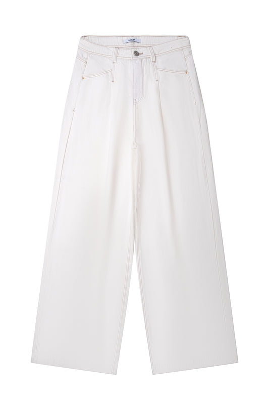 ULTRA HIGH RISE PLEATED WIDE LEG PANTS BYW8202 (BYCK021) WHITE