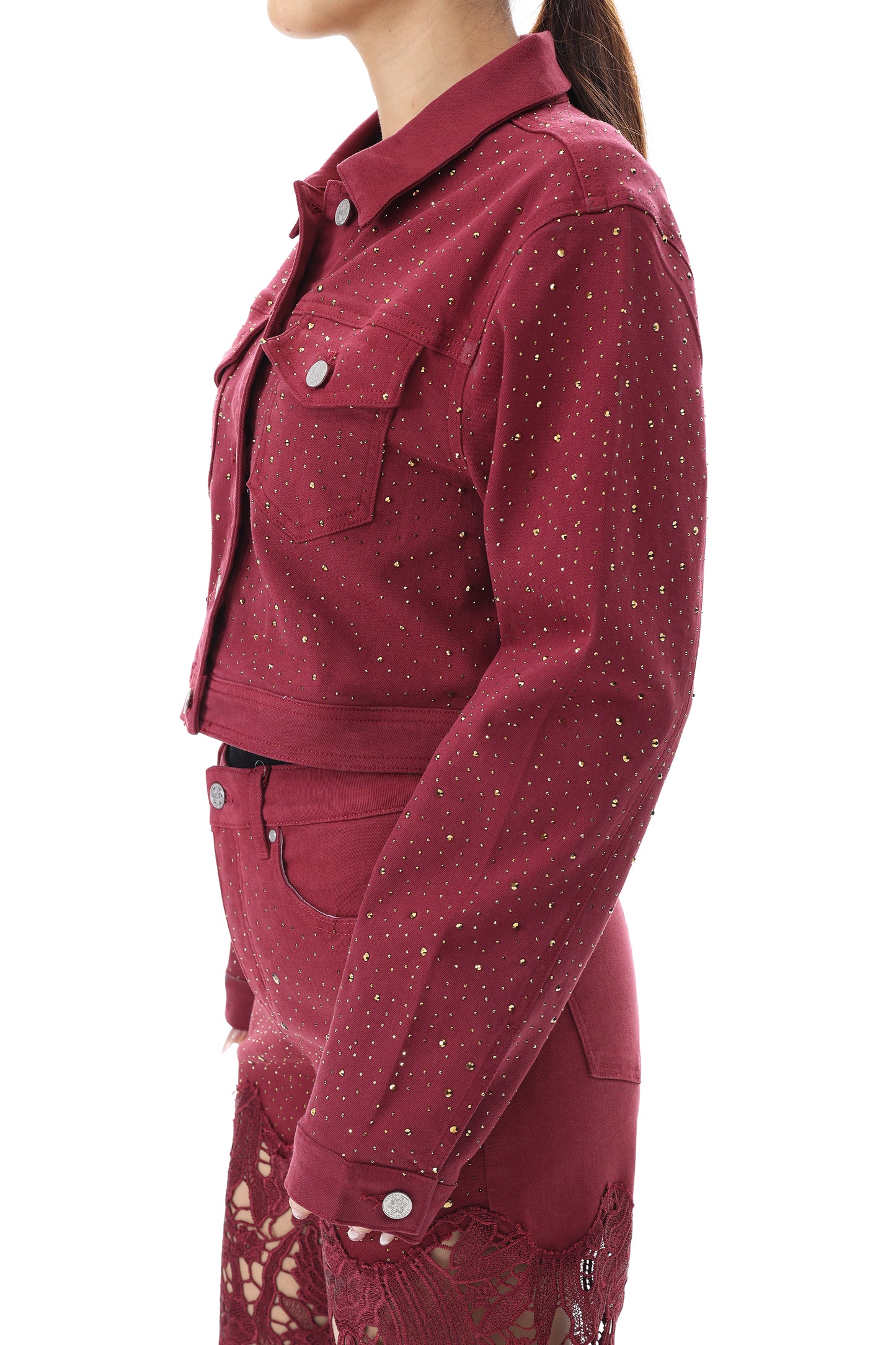 ALICE DENIM JACKET WITH RHINESTONES