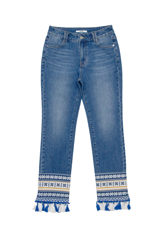 MID RISE STRAIGHT DENIM JEANS BYT5290 (DJFWR009) MEDIUM BLUE
