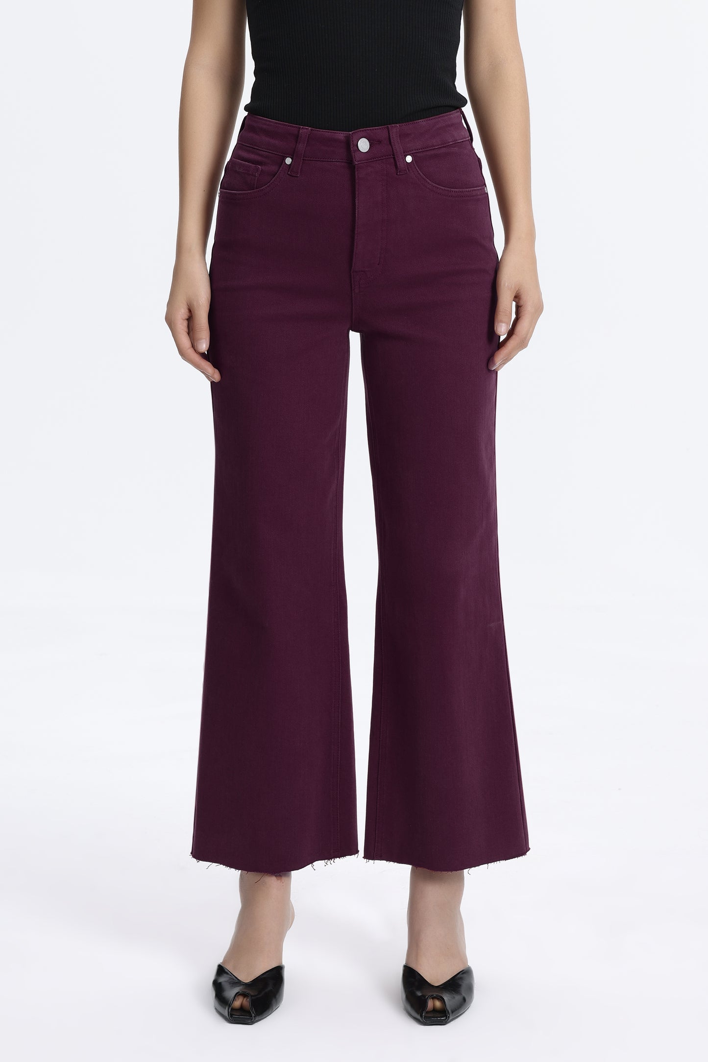 HIGH RISE WIDE LEG BYW8015 MAROON