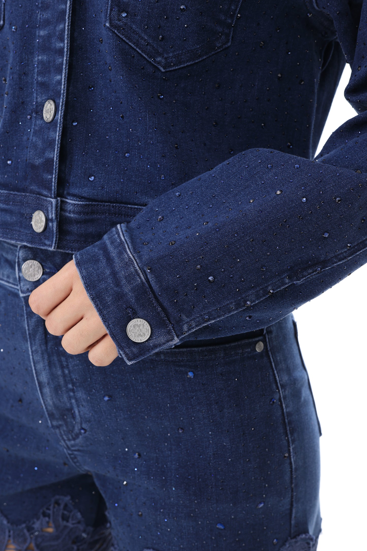 ALICE DENIM JACKET WITH RHINESTONES