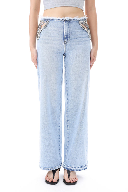 NEW YORK MID RISE WIDE LEG FULL JEANS BYW8453