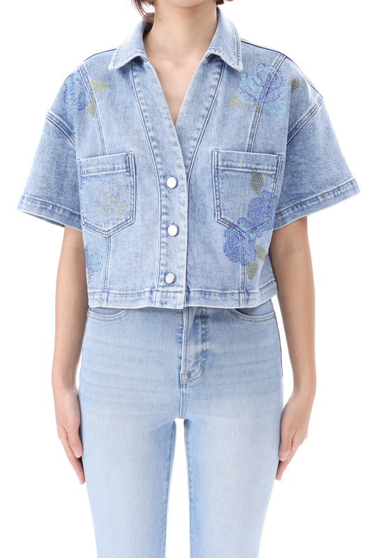 MILAN RHINESTONE EMBELLISHED SHIRT BYJ9093
