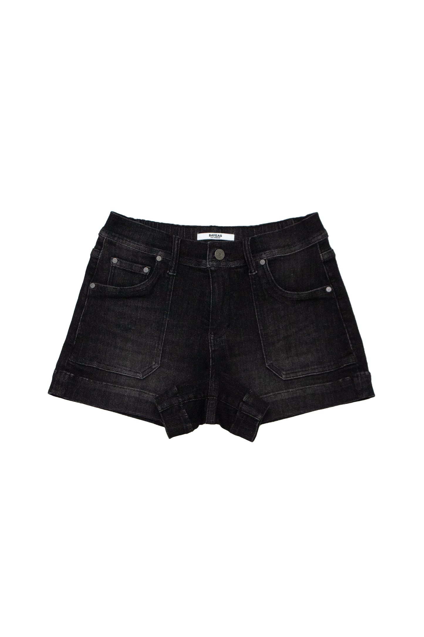 MID RISE DENIM SHORTS BYH6112 (BYMJ181) BLACK