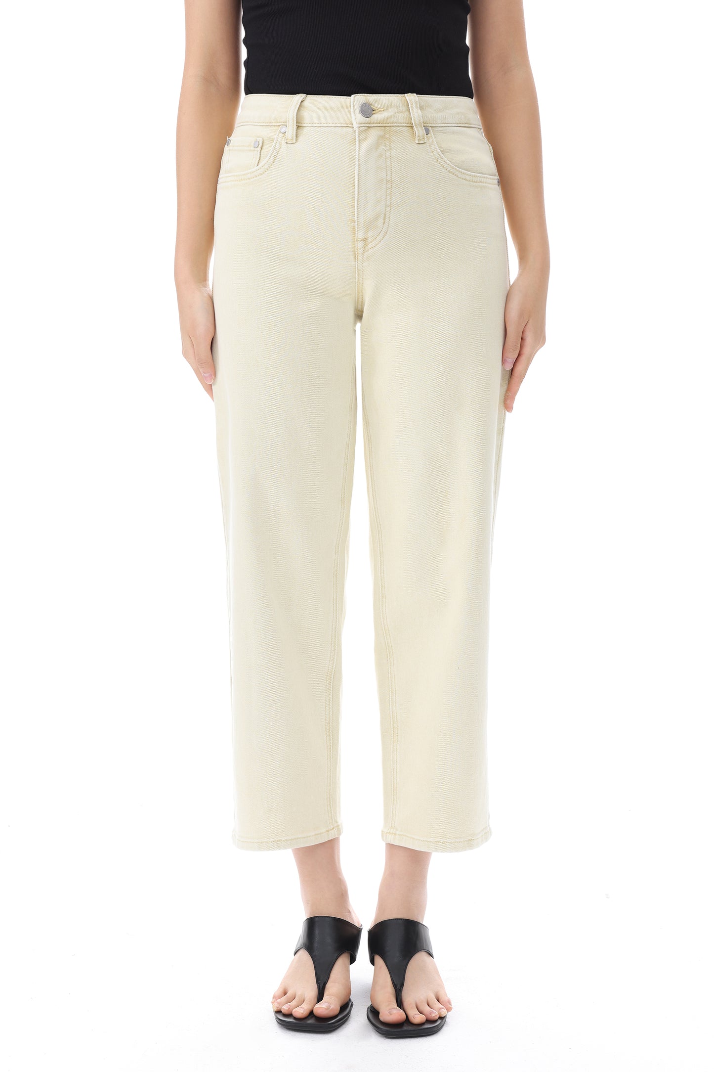 DUBLIN M-HIGH RISE TAPERED CROPPED JEANS BYU0015