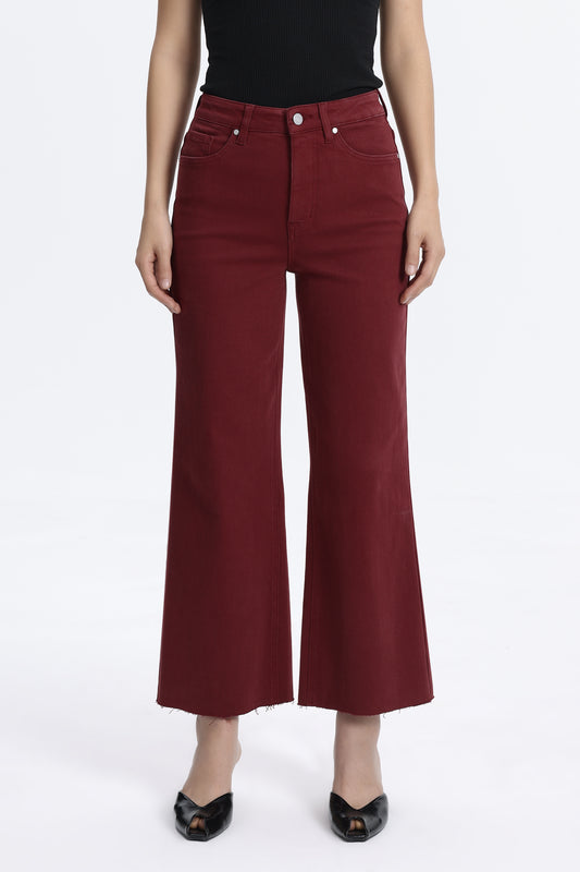HIGH RISE WIDE LEG BYW8015 CRIMSON