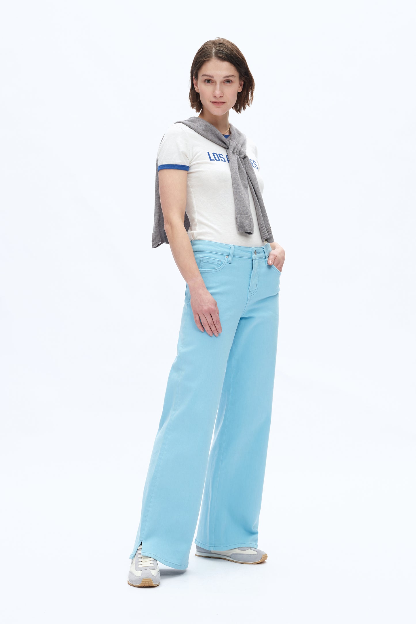 MID RISE WIDE LEG PANTS BYW8172 (BYMJ177) SKY BLUE