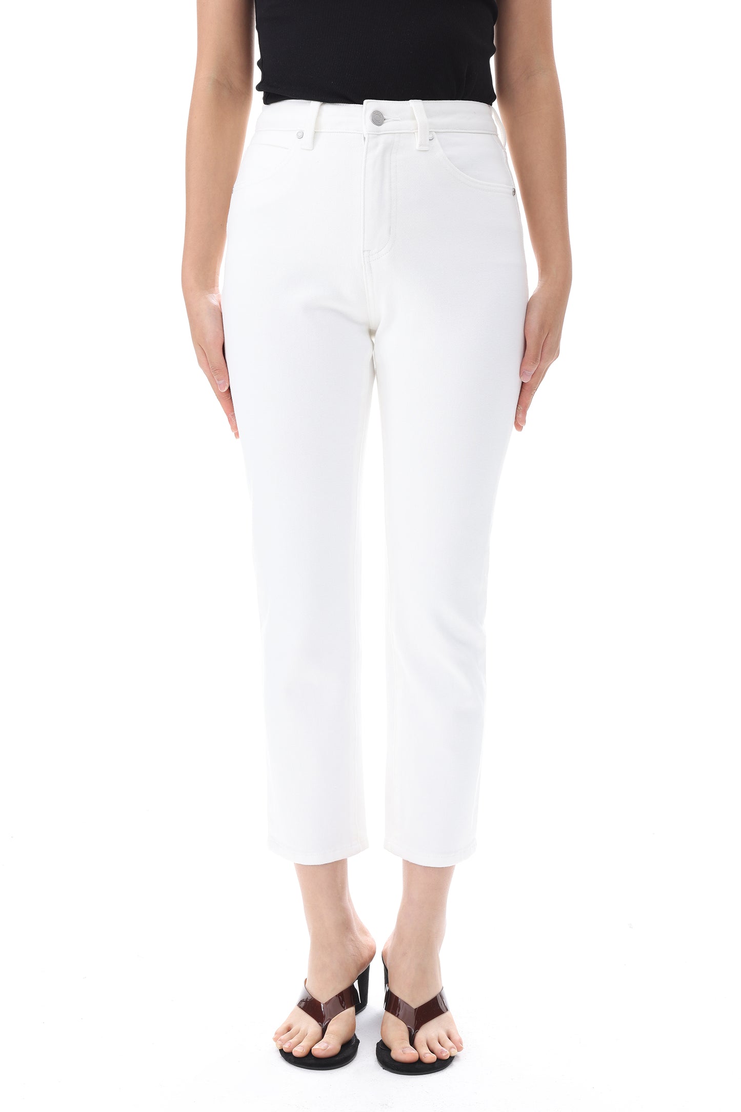 HONG KONG HIGH RISE SLIM FIT STRAIGHT CROPPED PANTS BYT5352