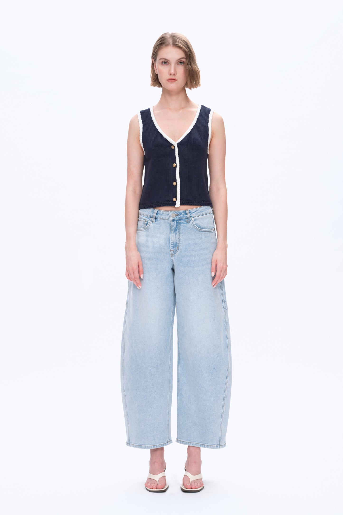 MID RISE BALLOON DENIM JEANS BYOX005 (BYMJ192) LIGHT BLUE