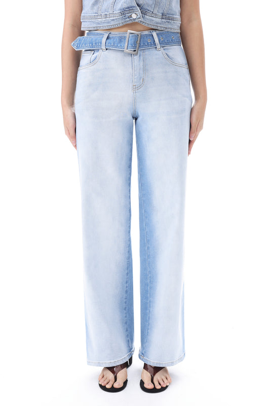 NEW YORK HIGH RISE RELAX WIDE LEG FULL JEANS BYW8420