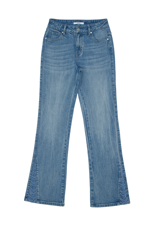 MID RISE FLARE LEG DENIM JEANS BYF1198 (BYWR004) MEDIUM BLUE