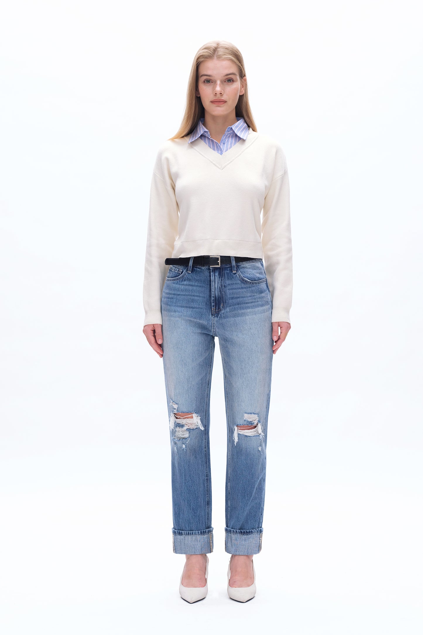 HIGH RISE 90'S VINTAGE STRAIGHT JEAN BYT5159 GLACIER