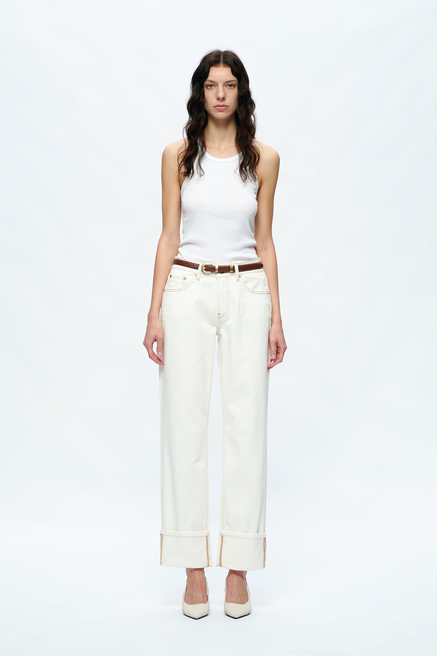 MICHELLE MID RISE STRAIGHT LEG TROUSERS BYT5231 (BYMJ127) CREAM