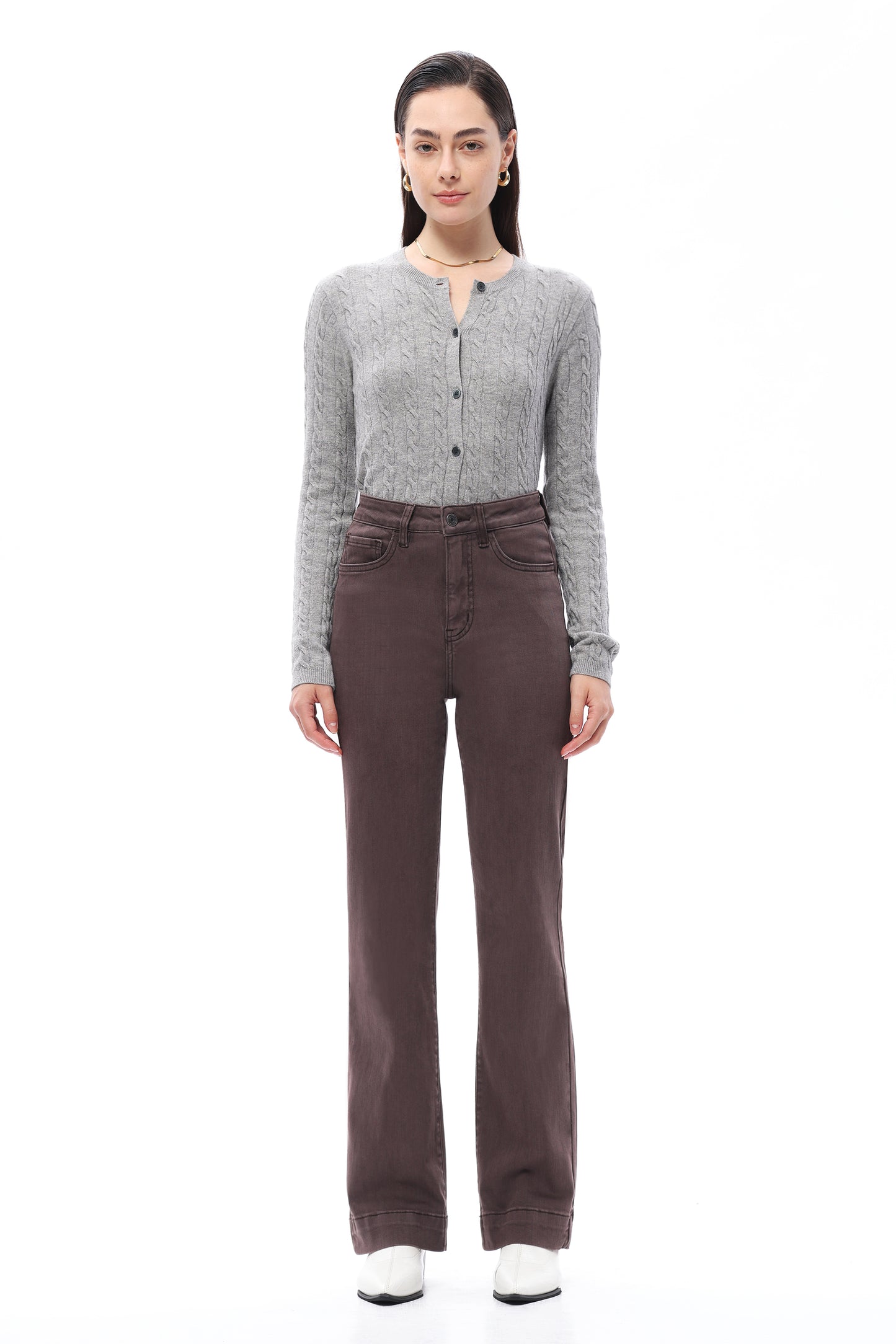 SUPER HIGH RISE BOOTCUT BYF1173 CHOCOLATE