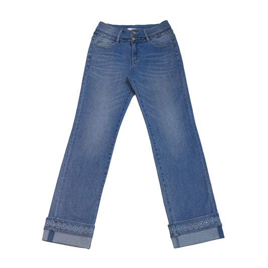 HIGH RISE STRAIGHT LEG DENIM JEANS BYT5285 (BYWR012) LIGHT BLUE