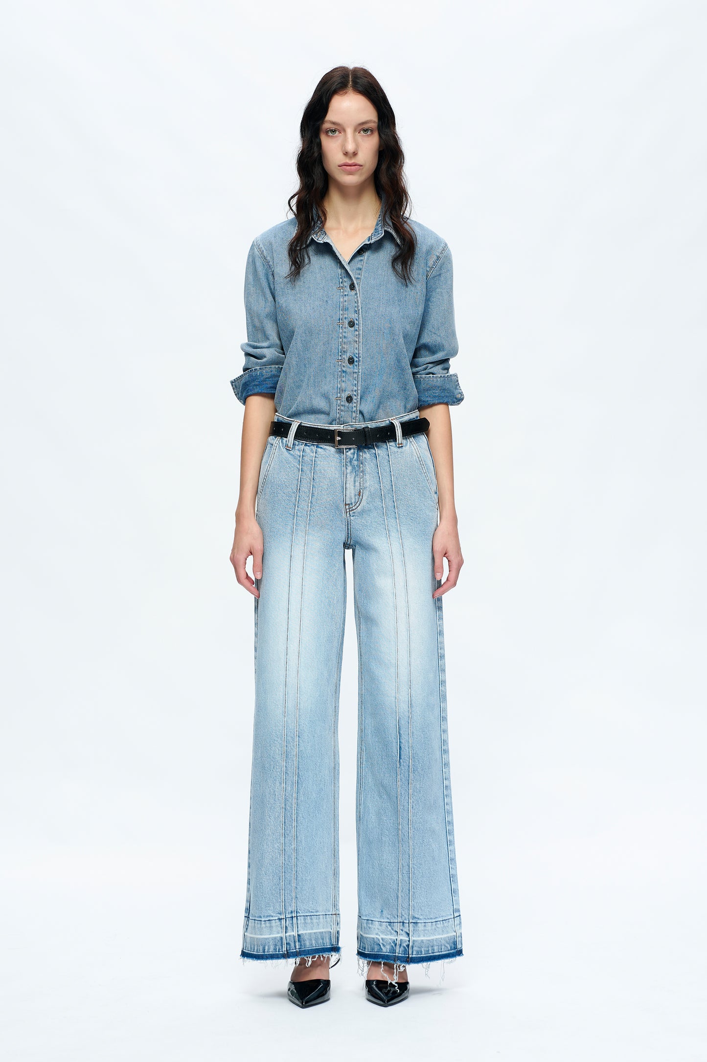 JERMY MID RISE WIDE LEG JEANS BYW8167 (BYMJ118) ICEBERG BLUE