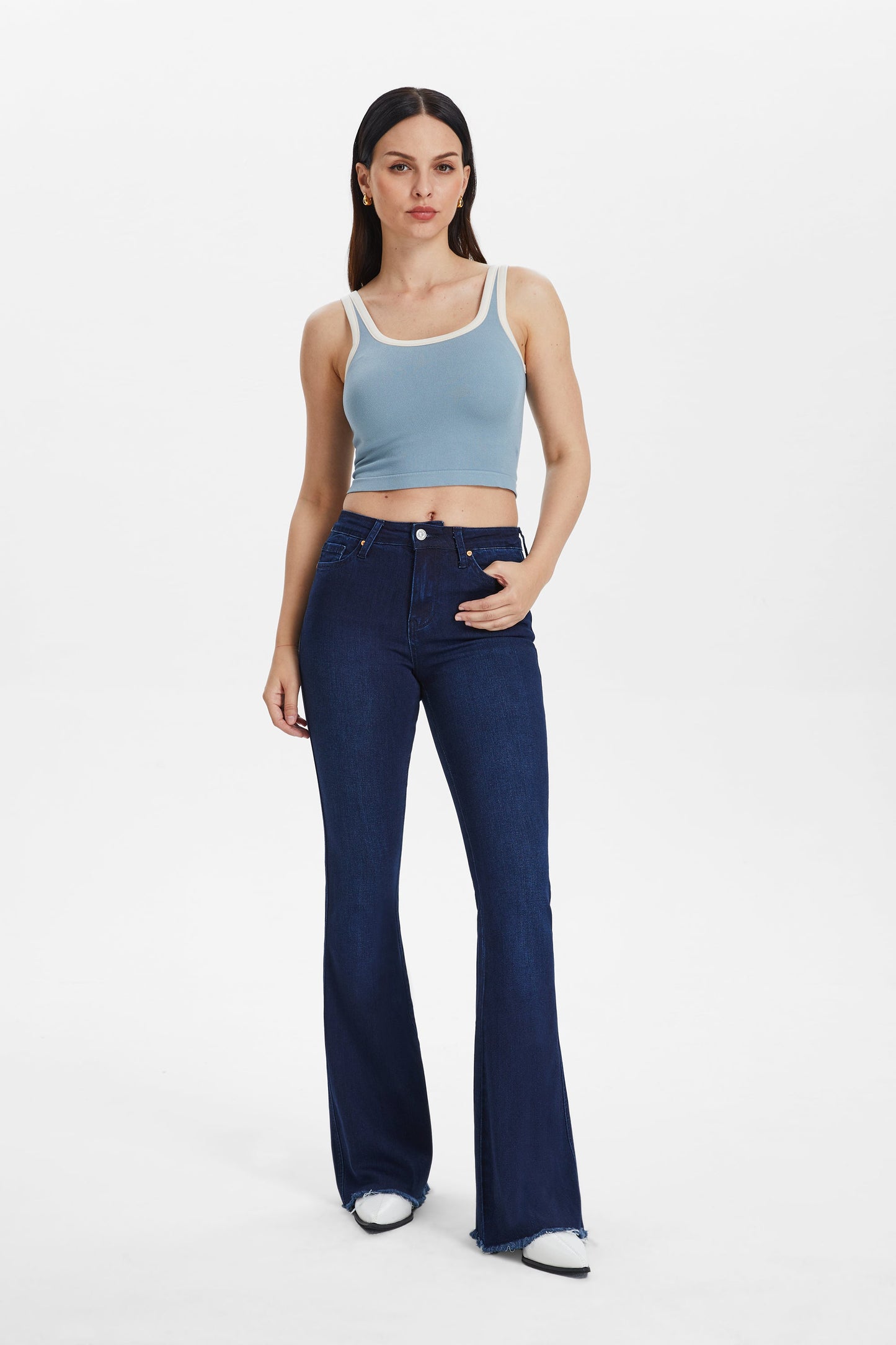 MID RISE FLARE JEANS BYF1105R DEEP WATER