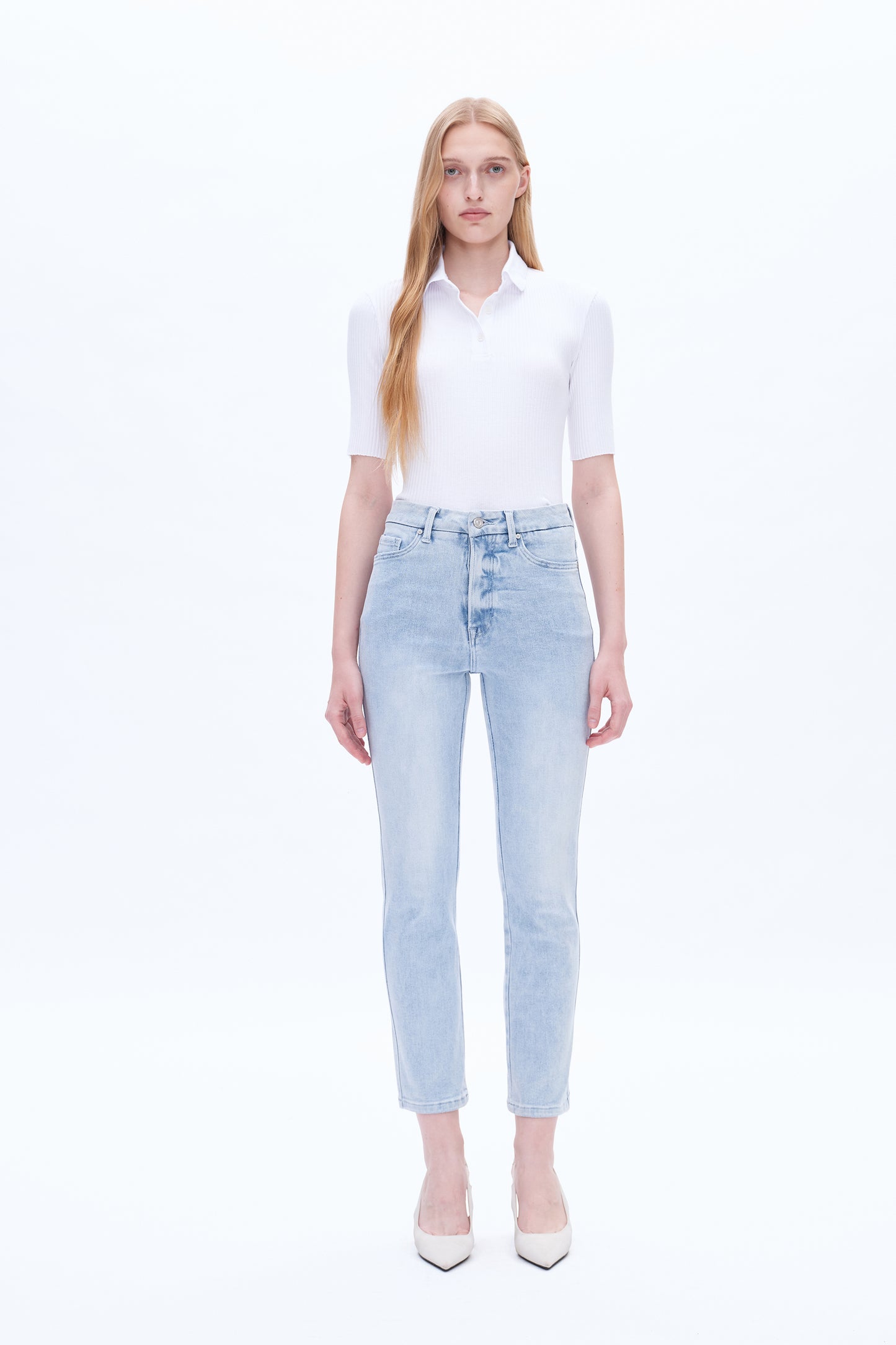 HIGH RISE SLIM STRAIGHT JEANS BYT5181 (BYHE014) BRILLIANT