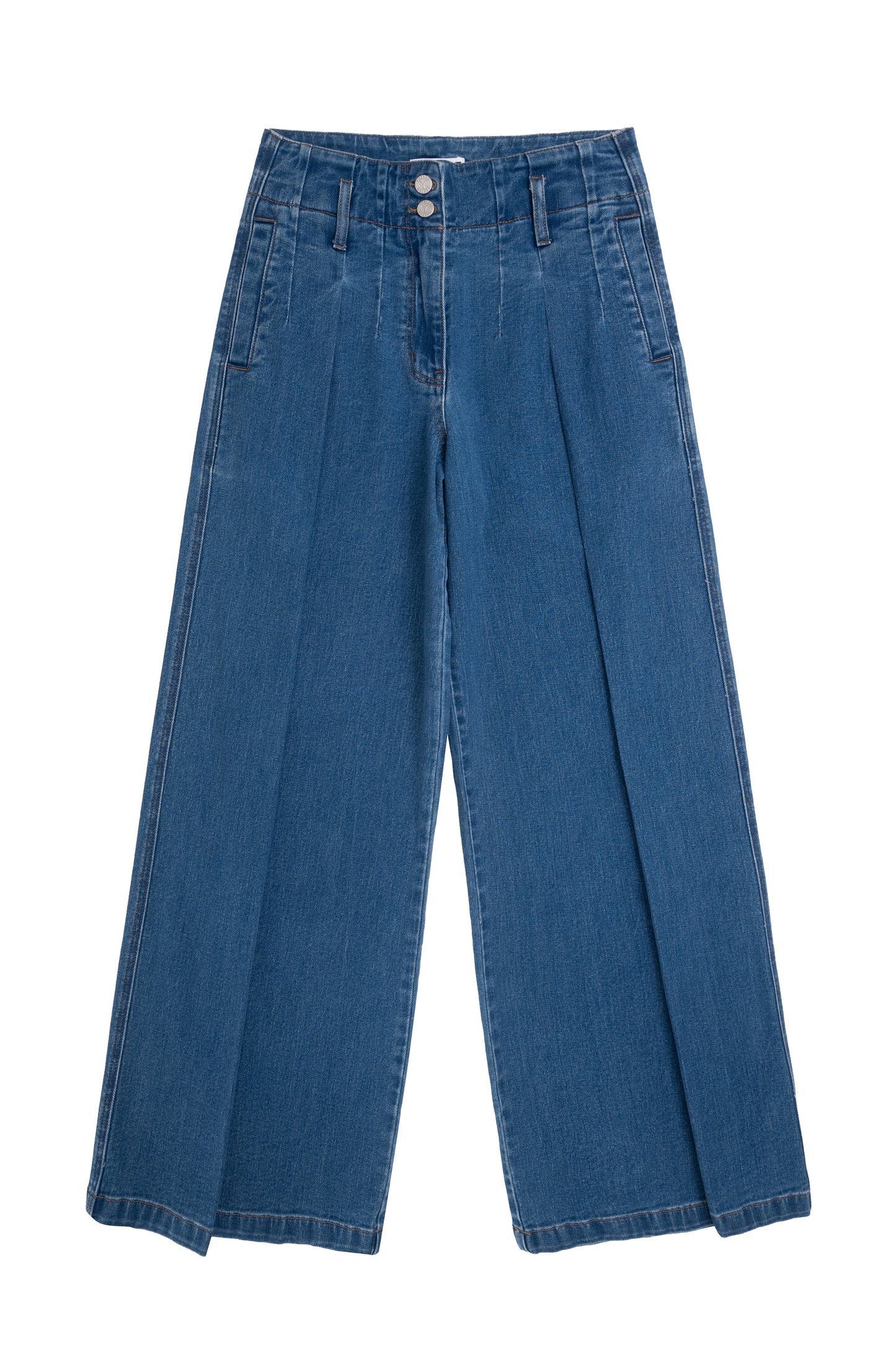 HIGH RISE WIDE LEG DENIM JEANS BYW8181 (BYMJ208) RETRO MEDIUM BLUE