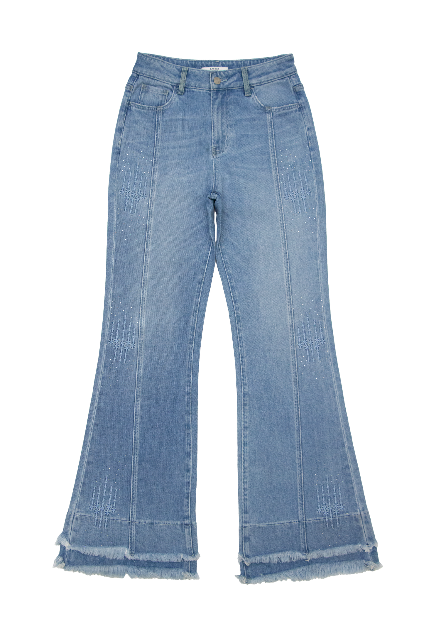 HIGH RISE FLARE LEG DENIM JEANS BYF1200 (BYWR002) LIGHT BLUE