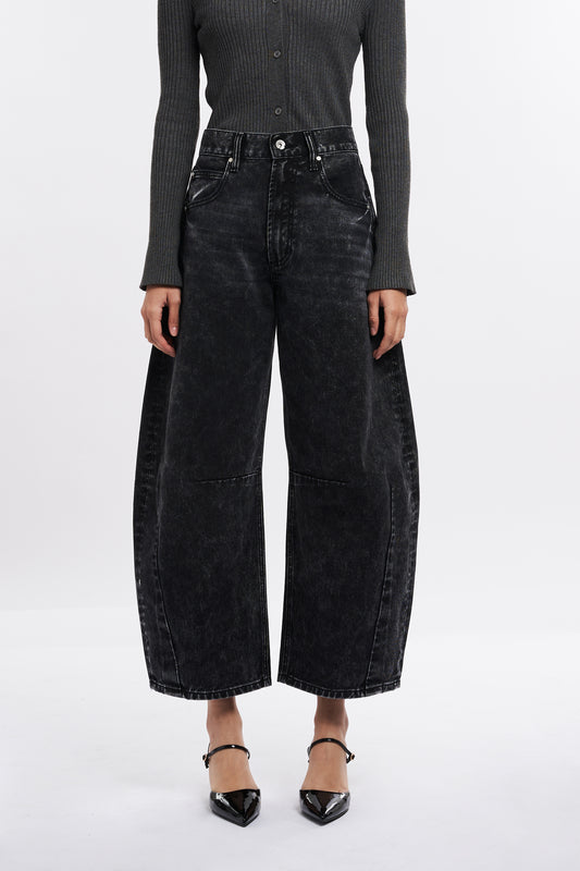 KATIA TAILORED BARREL LEG JEANS BYOX003 (BYGG012) BLACK