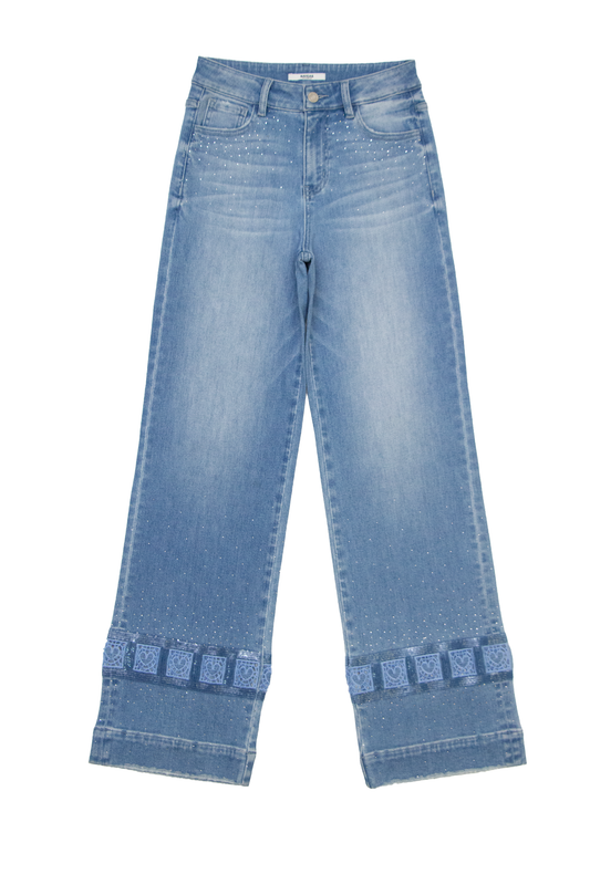 HIGH RISE STRAIGHT LEG DENIM JEANS BYT5293 (BYQW026) MEDIUM BLUE