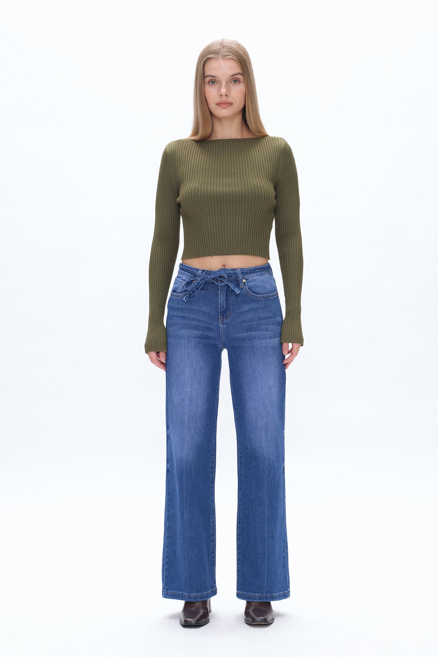 CLOE HIGH RISE WIDE LEG JEANS BYW8137 (BYLY016) STARLIGHT