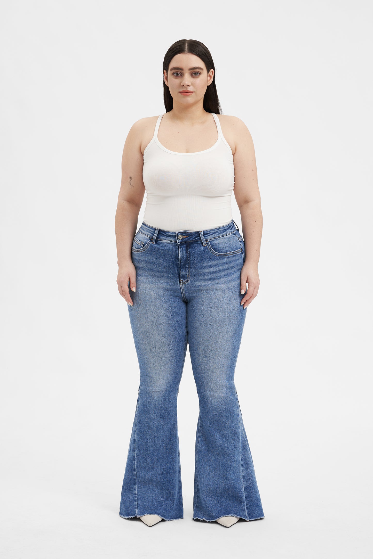ANNA HIGH RISE FLARE JEANS BYF1121-P ISLAND PLUS SIZE