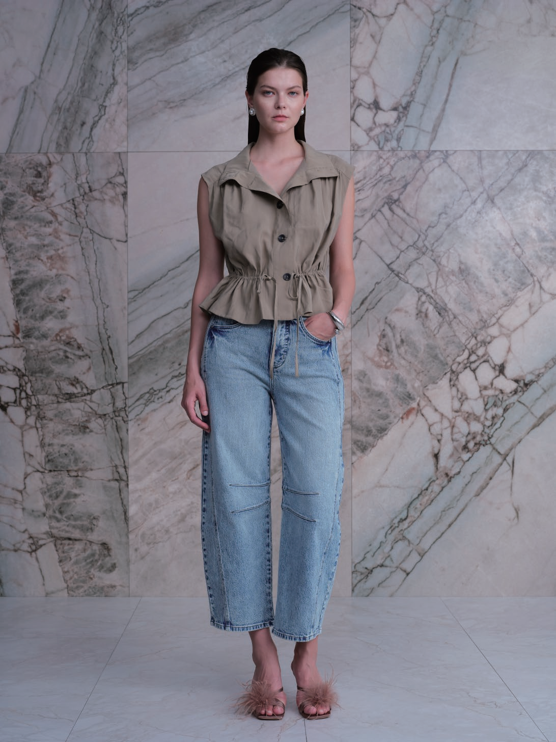 TOKYO HIGH RISE BARREL CROPPED JEANS BYOX075
