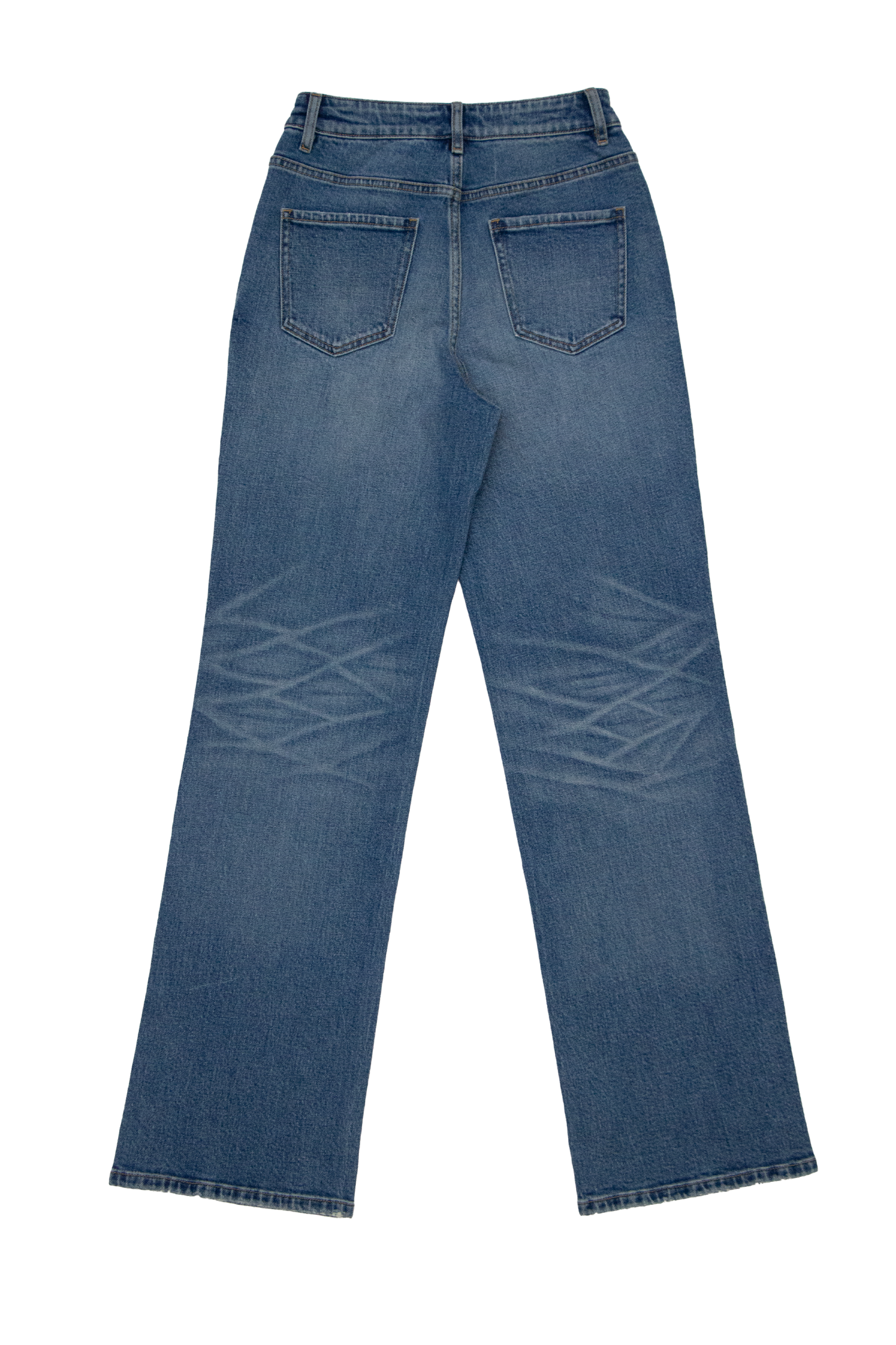 HIGH RISE RELAX STRAIGHT LEG DENIM JEANS BYT5255 (BYHE308) RETRO MEDIUM BLUE