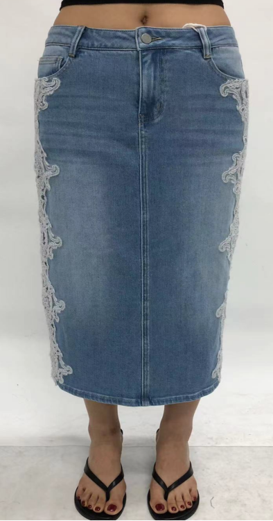 SEOULMID-HIGH RISE H-LINE DENIM SKIRT BYK7100