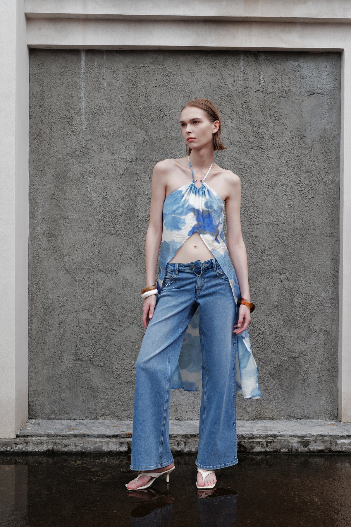NEW YORK MID RISE FULL FLARE JEANS BYW8418