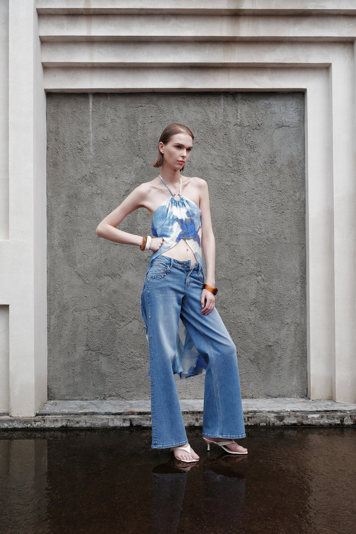 NEW YORK MID RISE FULL FLARE JEANS BYW8418