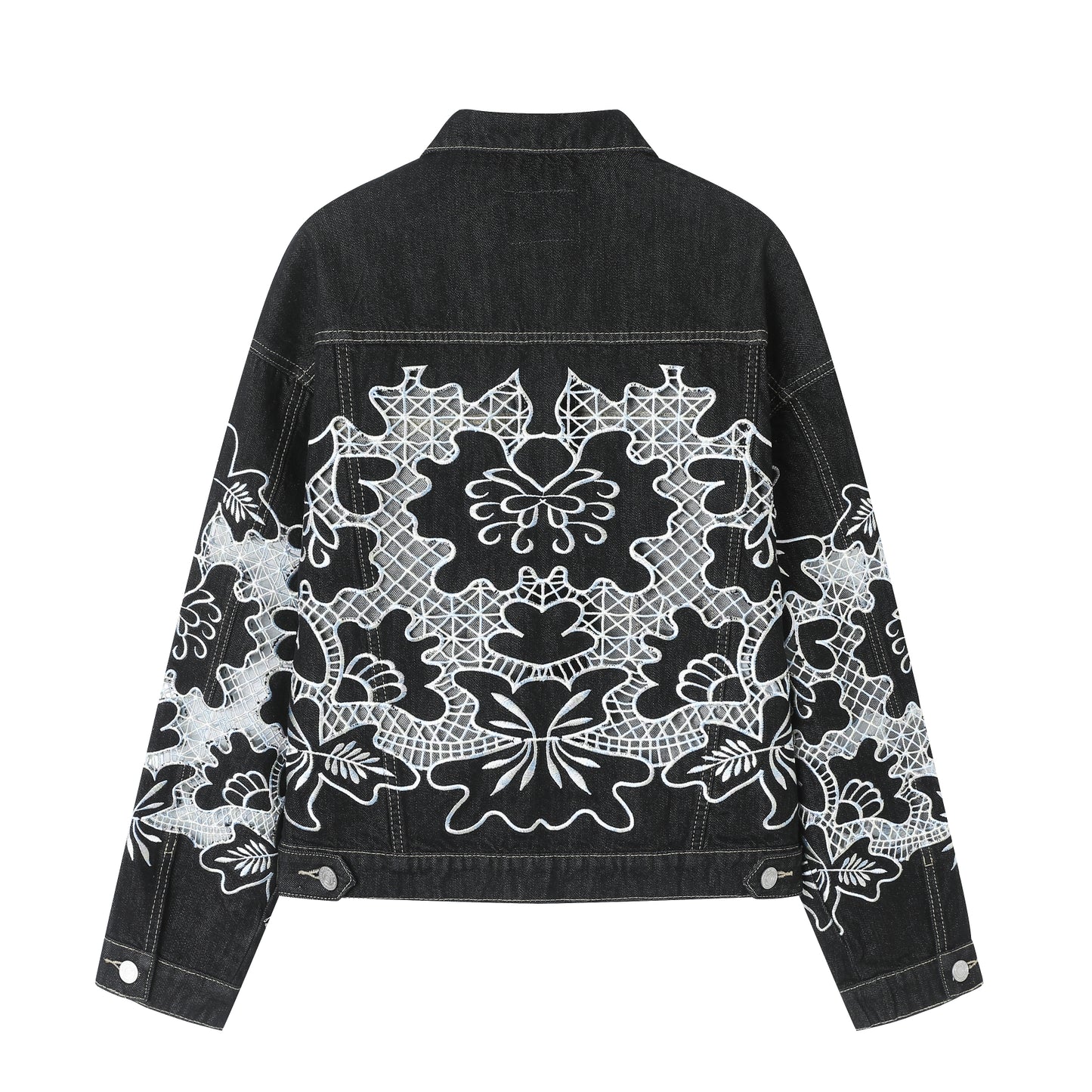 EMBROIDERED DENIM JACKETS BYJ9069 (BYMG021-1) BLACK