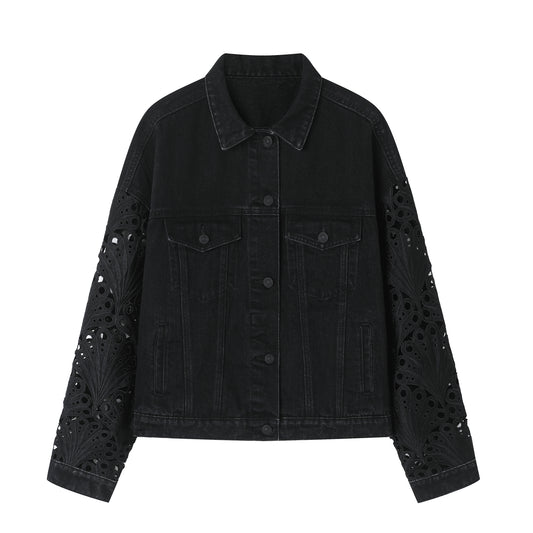 PATCHWORK DENIM JACKET BYJ9068 (BYMG021-3) BLACK