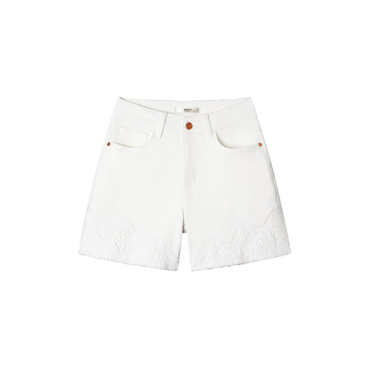 HIGH RISE EMBROIDERED SHORT