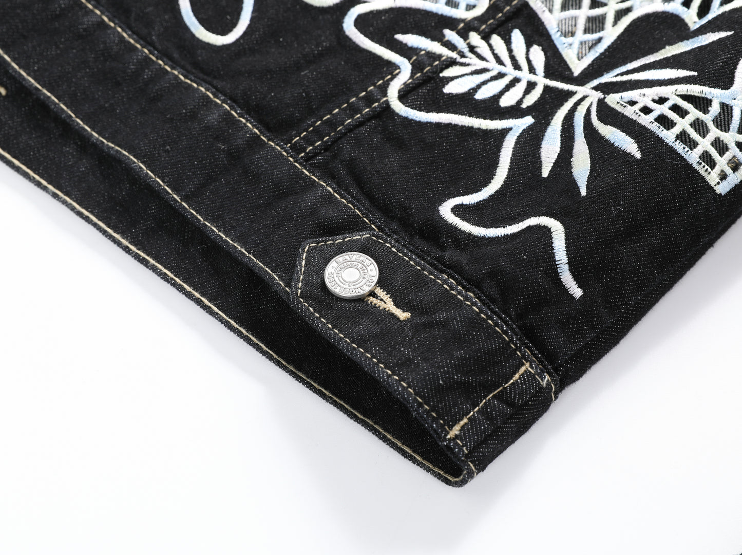 EMBROIDERED DENIM JACKETS BYJ9069 (BYMG021-1) BLACK