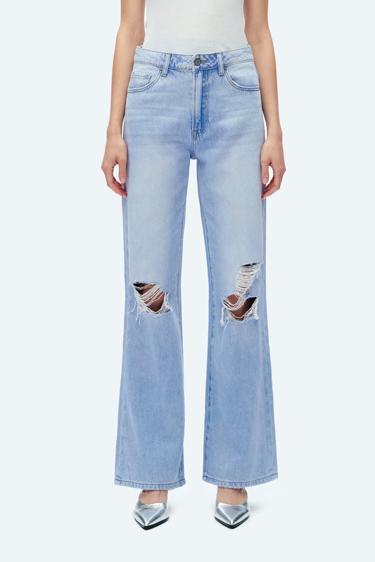 HIGH RISE WIDE LEG JEANS BYW8128 (BYHE010) SKY BLUE