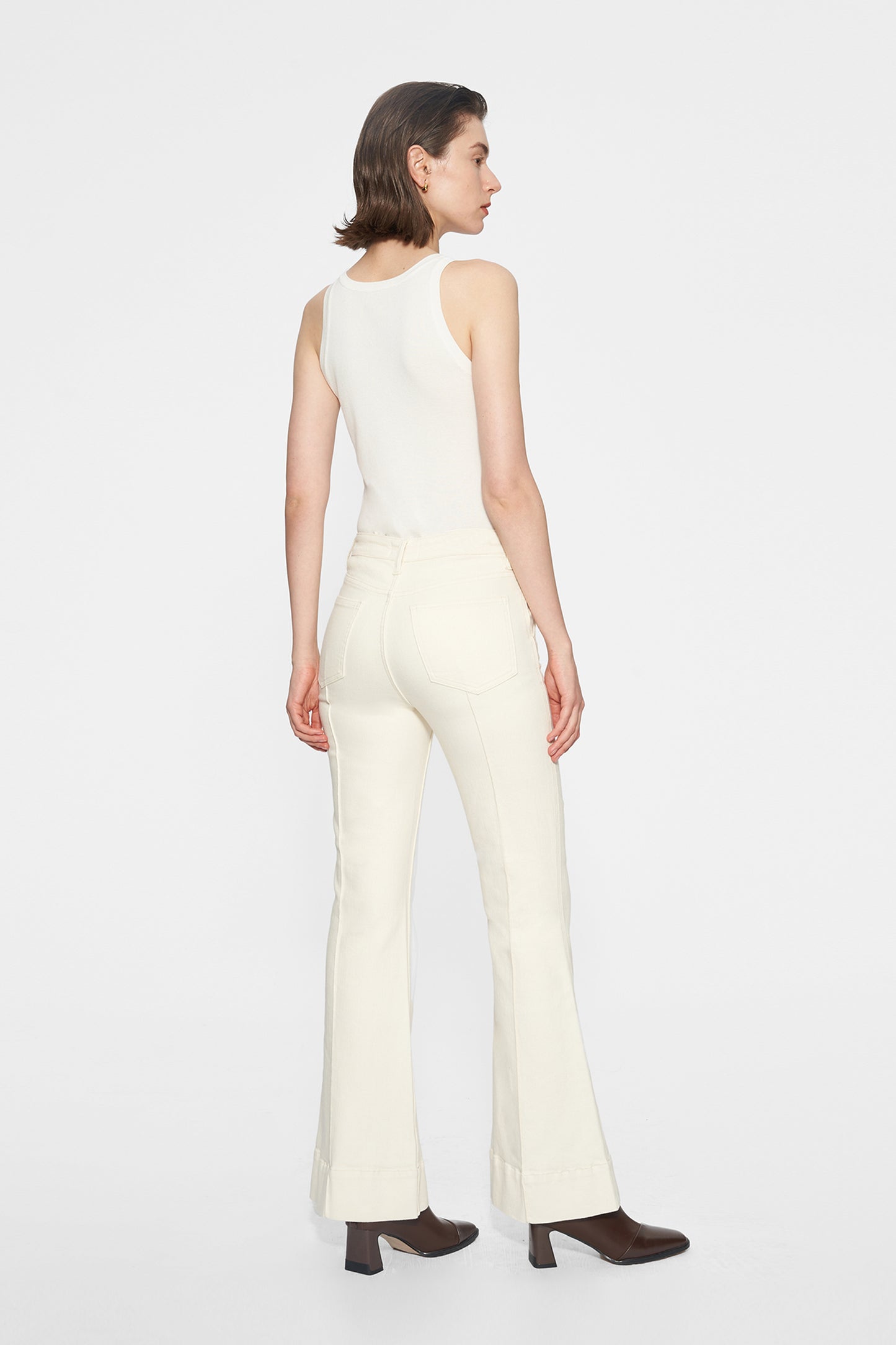 ROSE HIGH RISE FLARE LEG PANTS BYF1140 (BYMJ035) WHITE