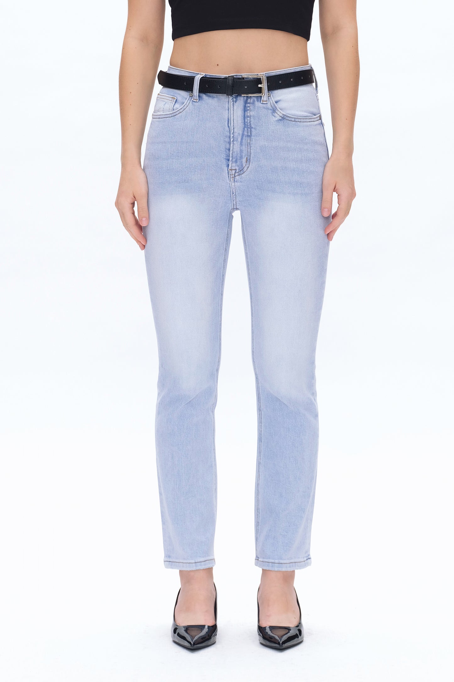 CAROL HIGH RISE STRAIGHT JEANS BYT5183 (BYHE011) SKY BLUE