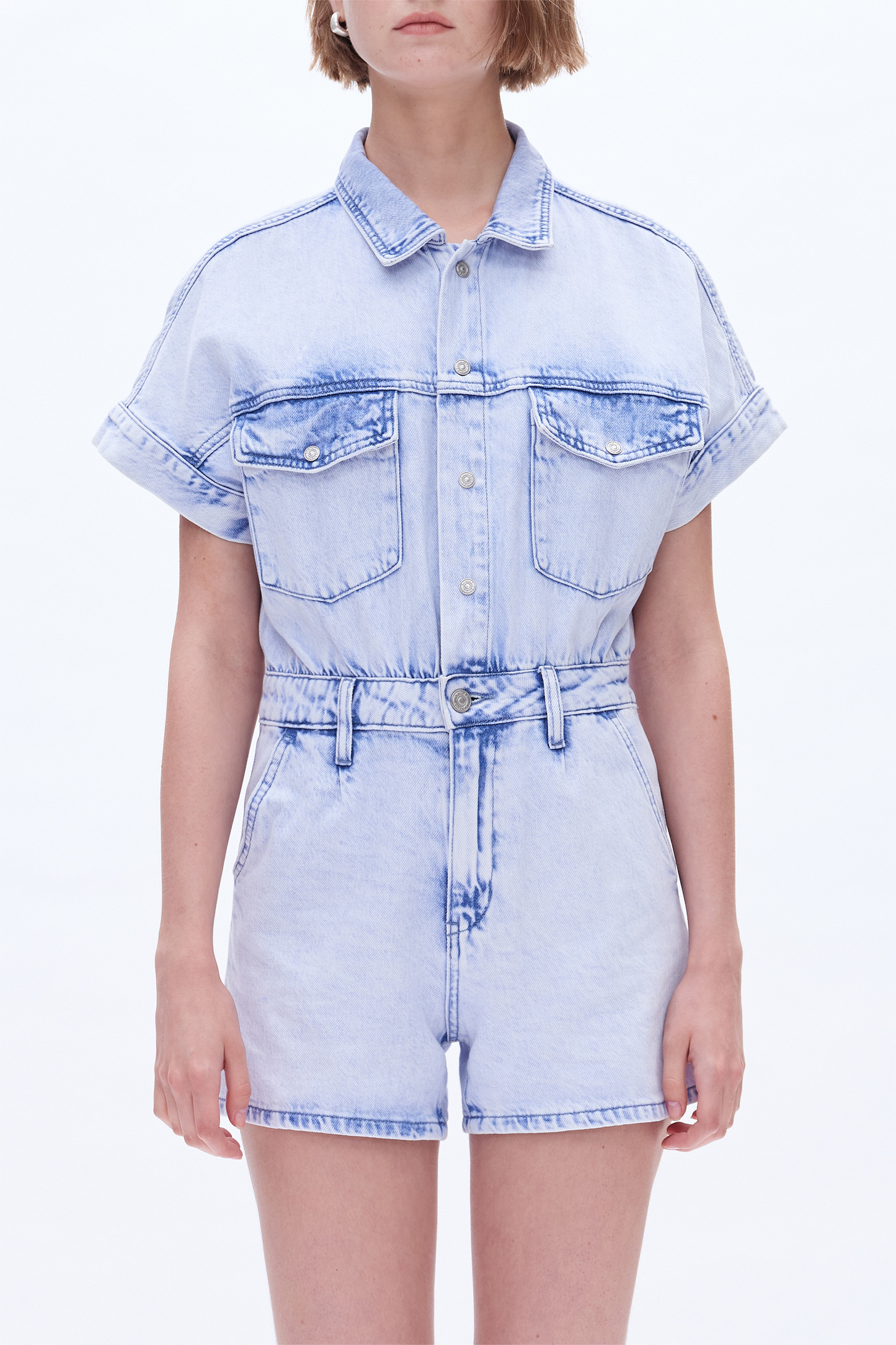 NORA DENIM ROMPERS BYRL010 (BYHE024) SKY BLUE