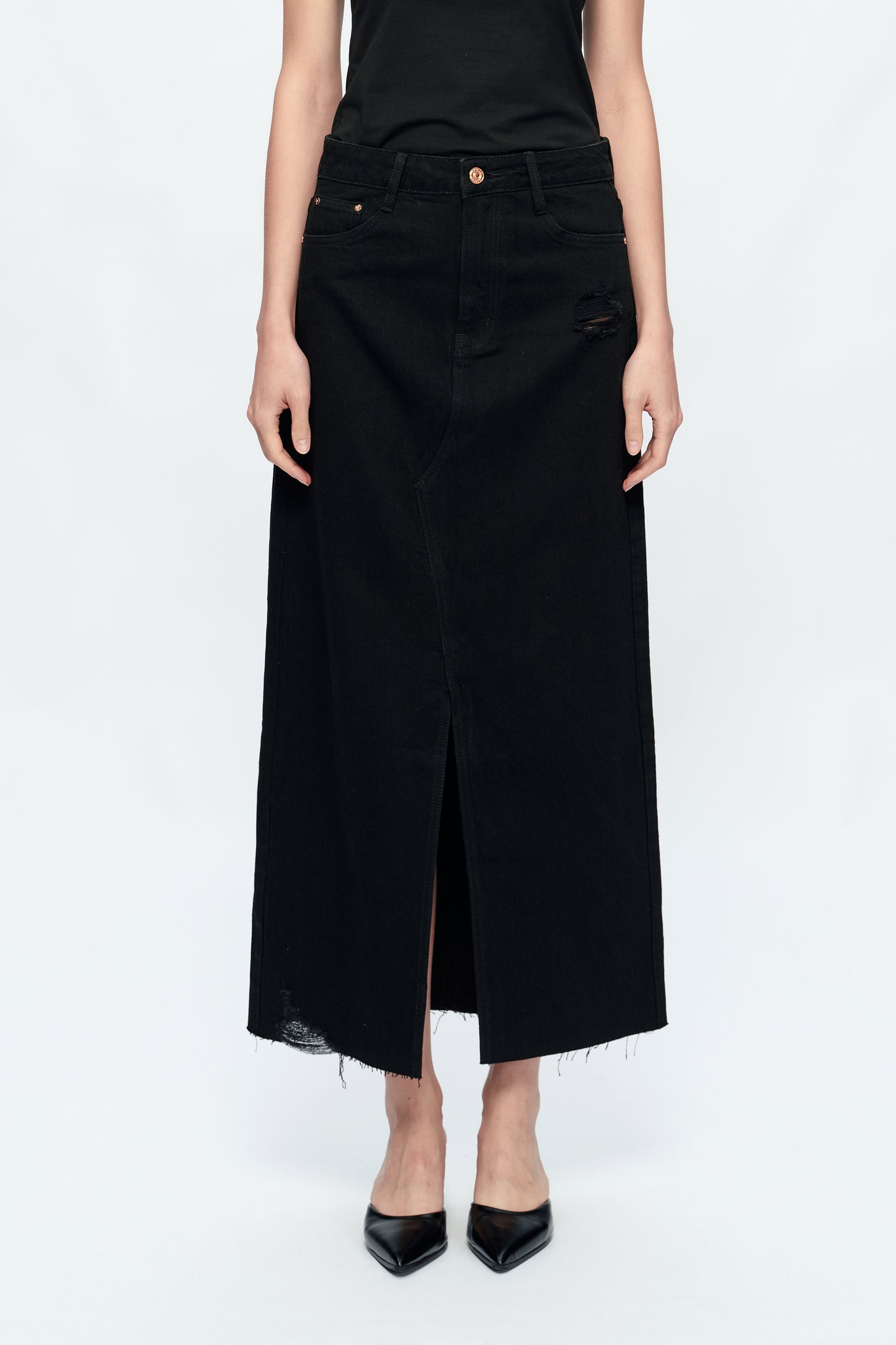 ALICE LONG SKIRTS WITH SLIT BYK7036 (BYHE179) BLACK