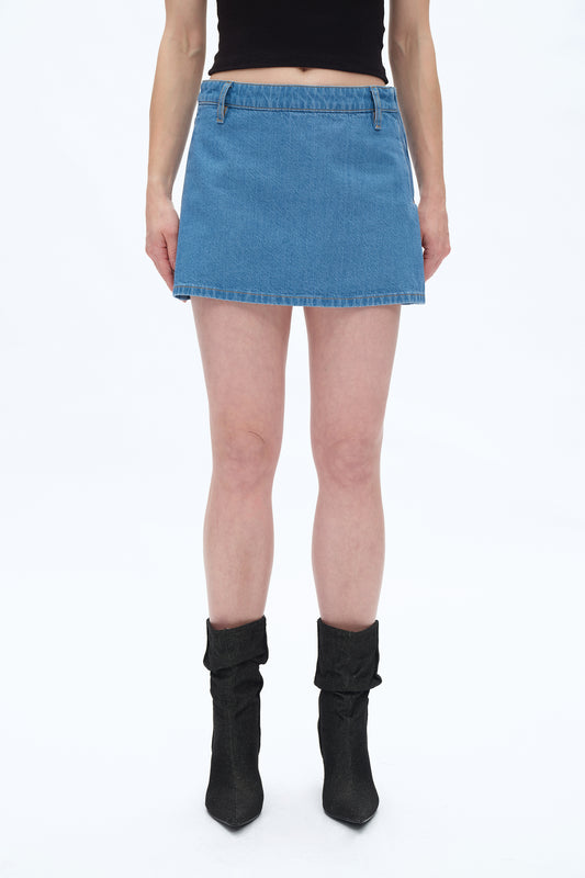 DENIM MINI SKIRT BYK7062 (BYHE245) MEDIUM BLUE