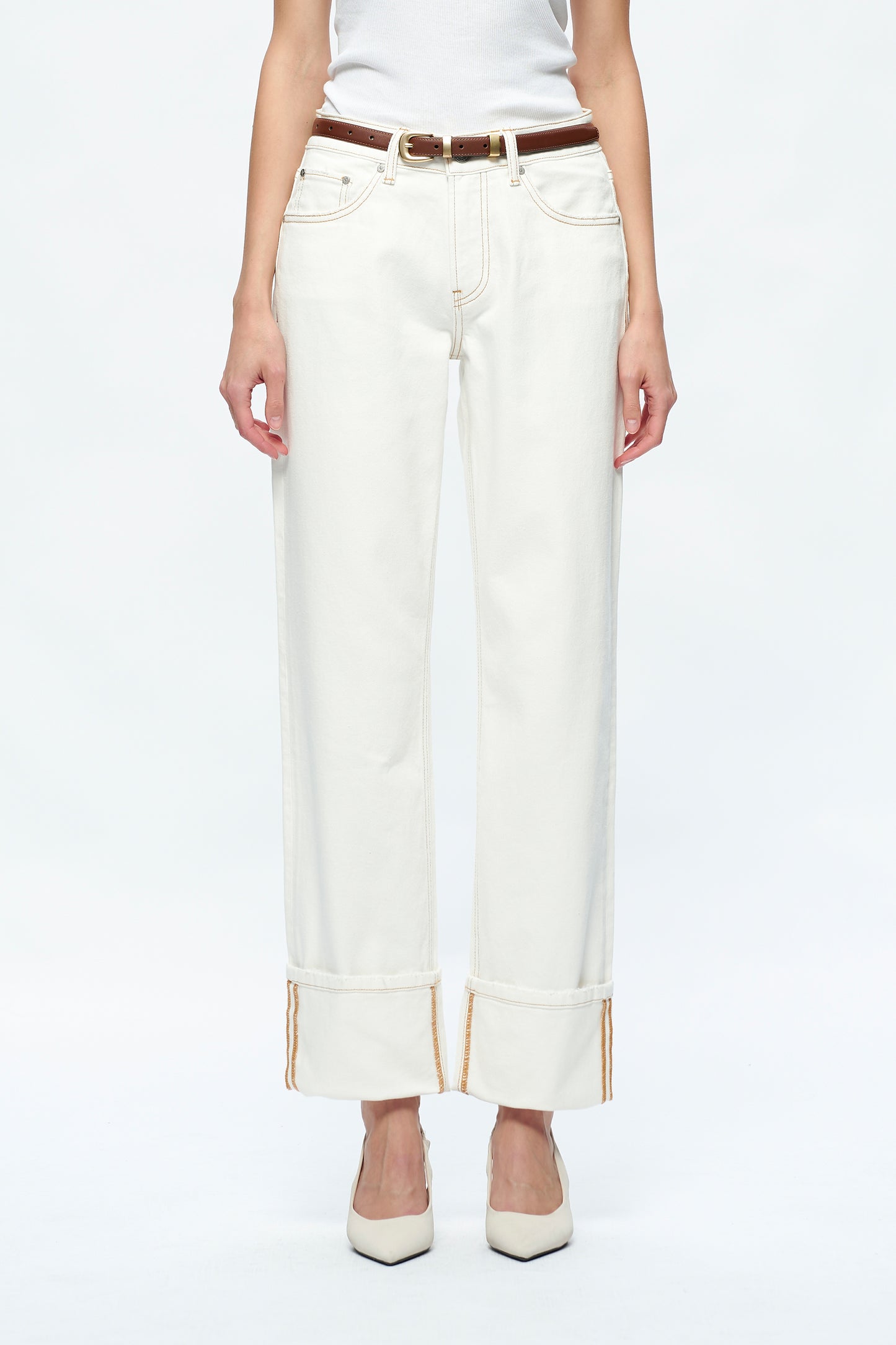 MICHELLE MID RISE STRAIGHT LEG TROUSERS BYT5231 (BYMJ127) CREAM