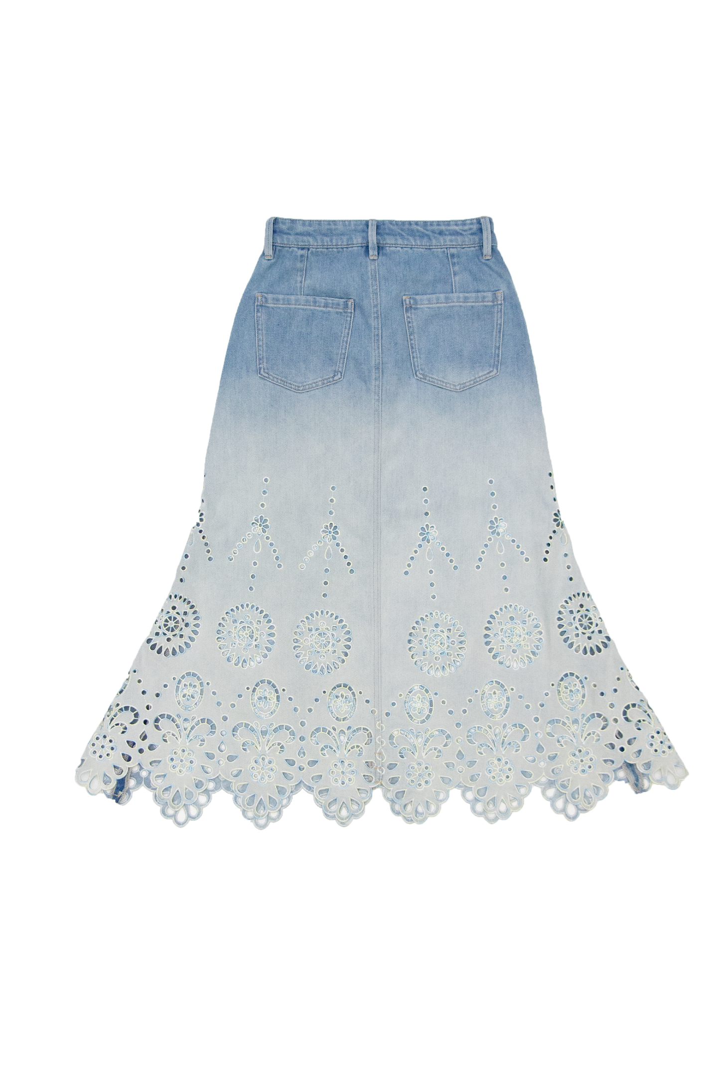 EMBROIDERED DENIM SKIRTS BYK7075 (BYAG017) LIGHT BLUE